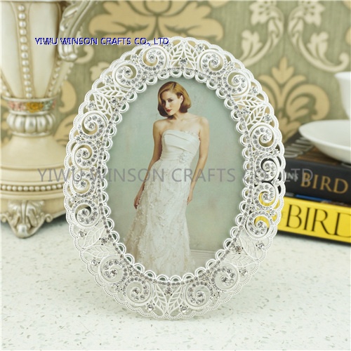 Custom Design Oval Shape Photo Frame With Rhinestone