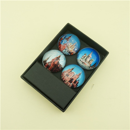 Moscow Souvenirs-Red Square Photo Magnets/Dome Printing Glass