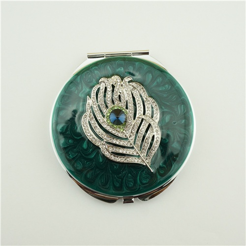 Peacock blue crystal compact mirror/Mothers day gifts