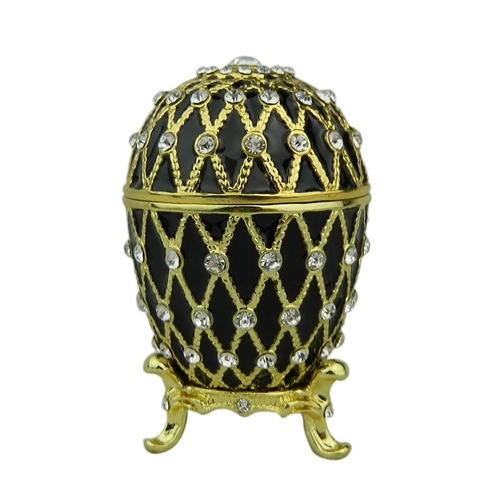 Black faberge egg trinket box of gift