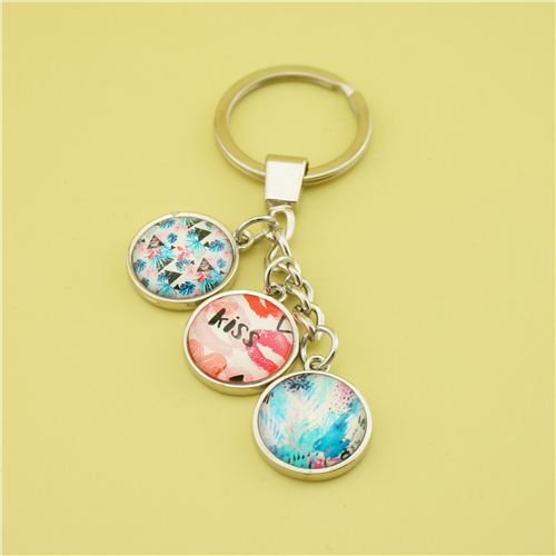 3 Pieces Glass Stones Keychain - LOVE Kiss