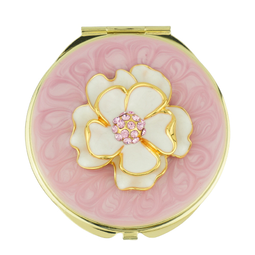 Luxurious and noble compact mirror/crystal flower compact mirror