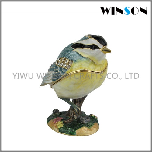 Pewter Jewelry Box / Crytals Bird Jewelry Box
