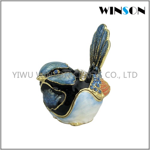 Pewter Jewelry Box / Crytals Bird Jewelry Box