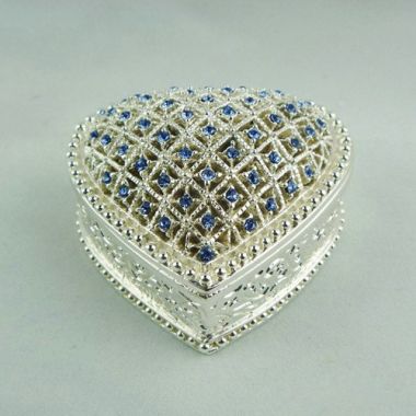 Heart-shaped Trinket Box with crystals