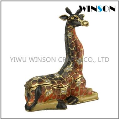 Pewter Jewelry Box / Crytals Giraffe Jewelry Box