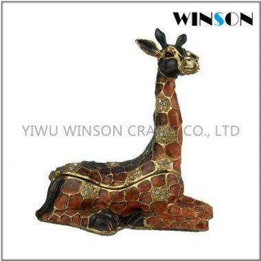 Pewter Jewelry Box / Crytals Giraffe Jewelry Box