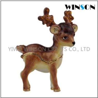 Pewter Jewelry Box / Crytals Deer Jewelry Box