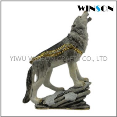 Pewter Jewelry Box / Crytals Wolf Jewelry Box