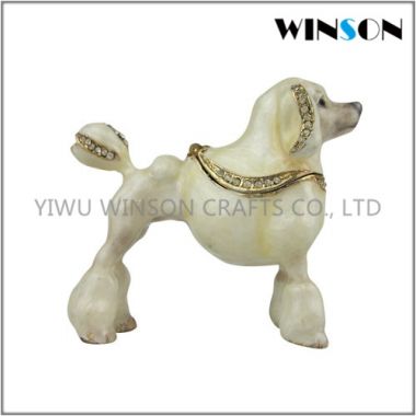 Pewter Jewelry Box / Crytals Dog Jewelry Box