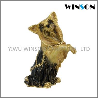 Pewter Jewelry Box / Crytals Dog Jewelry Box