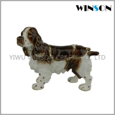 Pewter Jewelry Box / Crytals Dog Jewelry Box