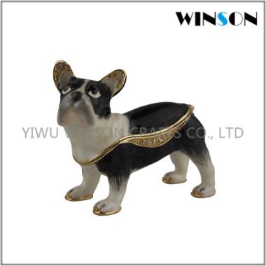 Pewter Jewelry Box / Crytals Dog Jewelry Box
