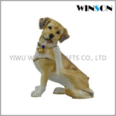 Pewter Jewelry Box / Crytals Dog Jewelry Box