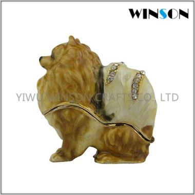 Pewter Jewelry Box / Crytals Dog Jewelry Box