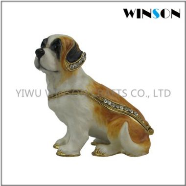 Pewter Jewelry Box / Crytals Dog Jewelry Box