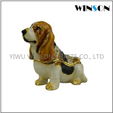 Pewter Jewelry Box / Crytals Dog Jewelry Box