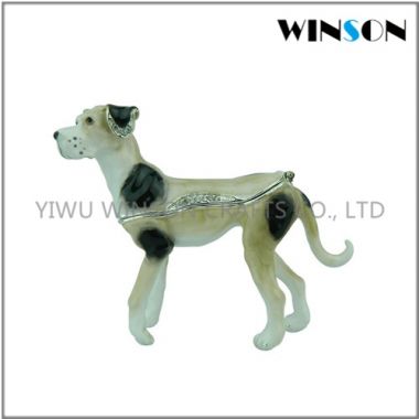 Pewter Jewelry Box / Crytals Dog Jewelry Box