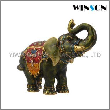 Pewter Jewelry Box / Crytals Elephant Jewelry Box