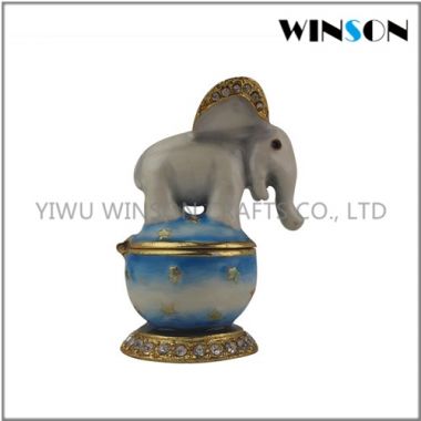 Pewter Jewelry Box / Crytals Elephant Jewelry Box