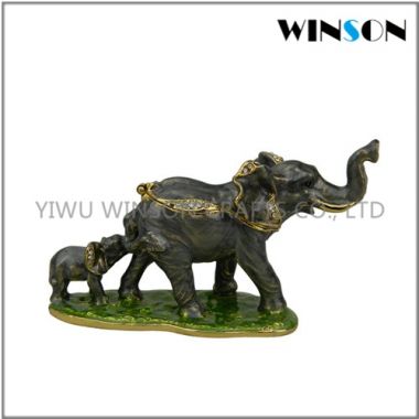 Pewter Jewelry Box / Crytals Elephant Jewelry Box