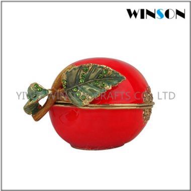 Red Fruit Figurine/Enamel Trinket Box