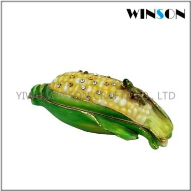 Corn Design Hinged Trinket Box