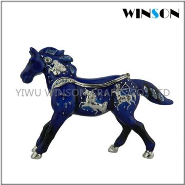 Pewter Jewelry Box / Crytals Horse Jewelry Box