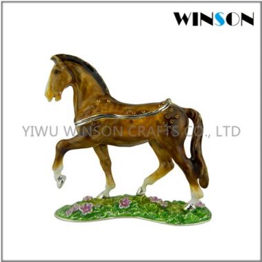 Pewter Jewelry Box / Crytals Horse Jewelry Box