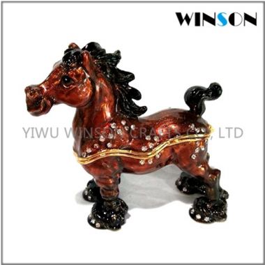 Pewter Jewelry Box / Crytals Horse Jewelry Box