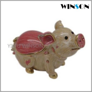 Pewter Jewelry Box / Crytals Pig Jewelry Box