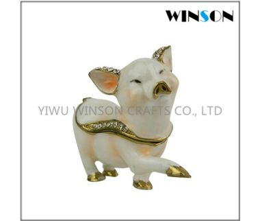 Pewter Jewelry Box / Crytals Pig Jewelry Box