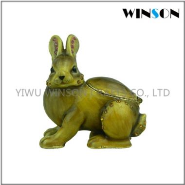 Pewter Jewelry Box / Crytals Rabbit Jewelry Box