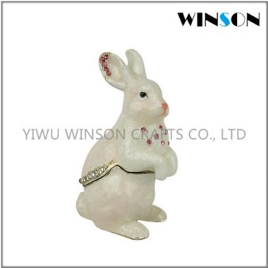 Pewter Jewelry Box / Crytals Rabbit Jewelry Box