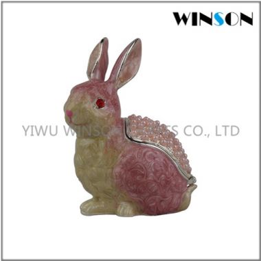 Pewter Jewelry Box / Crytals Rabbit Jewelry Box