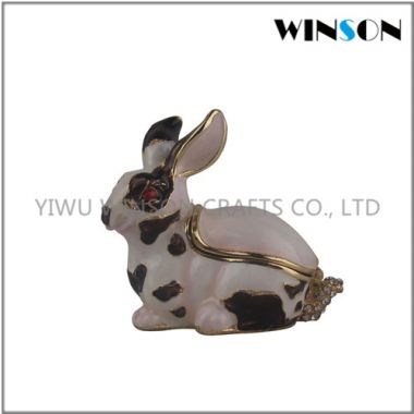 Pewter Jewelry Box / Crytals Rabbit Jewelry Box