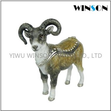 Pewter Jewelry Box / Crytals Sheep Jewelry Box