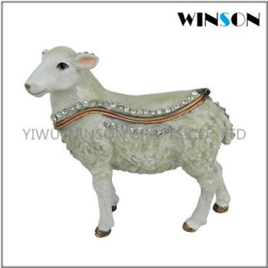 Pewter Jewelry Box / Crytals Sheep Jewelry Box