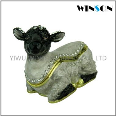 Pewter Jewelry Box / Crytals Sheep Jewelry Box