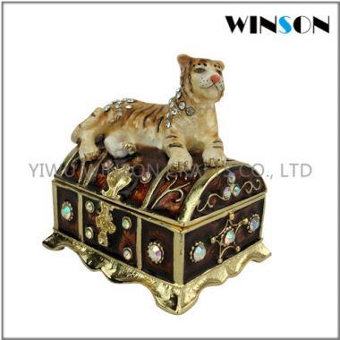 Pewter Jewelry Box / Crytals Leopard Jewelry Box