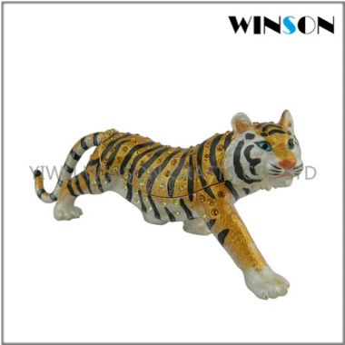 Pewter Jewelry Box / Crytals Tiger Jewelry Box