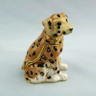 Spotty Dog Figurine/Handmade Animal Jewelry Box