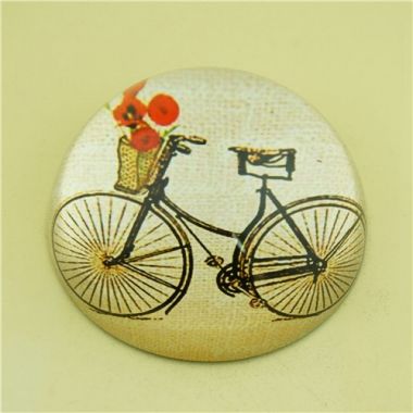 Custom Print Dome Crystal Glass Paperweight