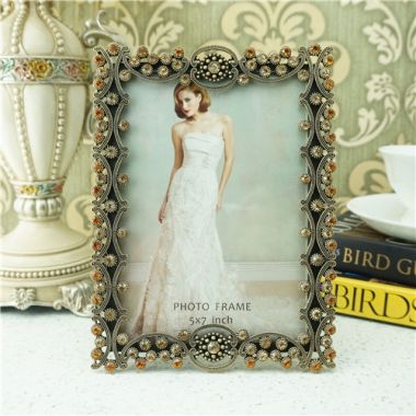Metal photo frame/bling crystal photo frame