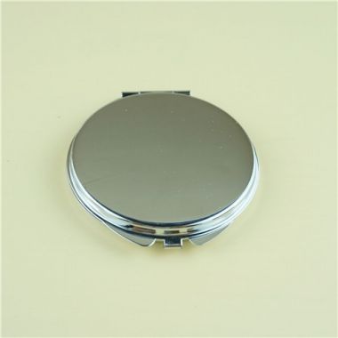 plain engraved compact mirror/silver plated compact mirror