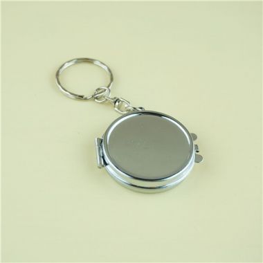 mini round compact mirror with key ring/promotion gifts