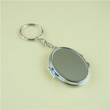 mini oval compact mirror with key ring/silver compact mirror engraved