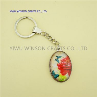 Single Side Butterfly Crystal Key Chain/Custom Logo Key Chain