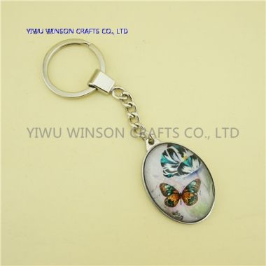 Single Side Butterfly Crystal Key Chain/Custom Logo Key Chain