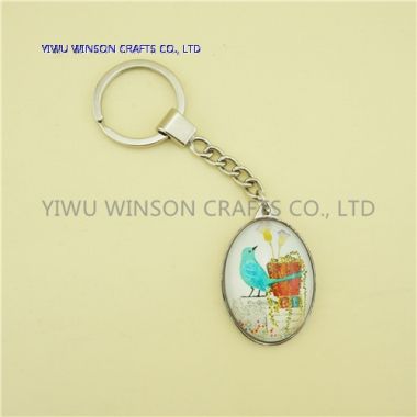 Single Side Floral Crystal Key Chain/Custom Logo Key Chain